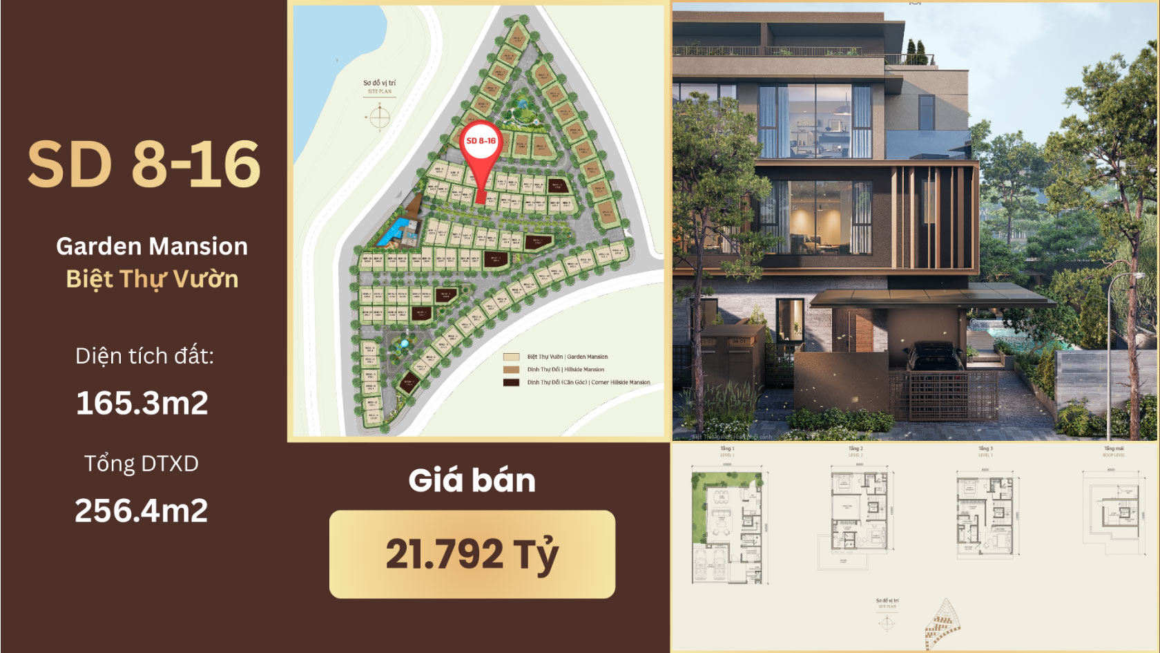 biệt thự vườn orchard mansion mã căn sd 8-16