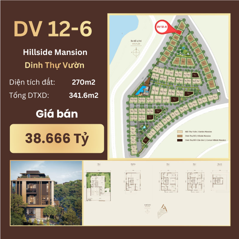 dinh thự đồi orchard mansion mã căn dv 12-6